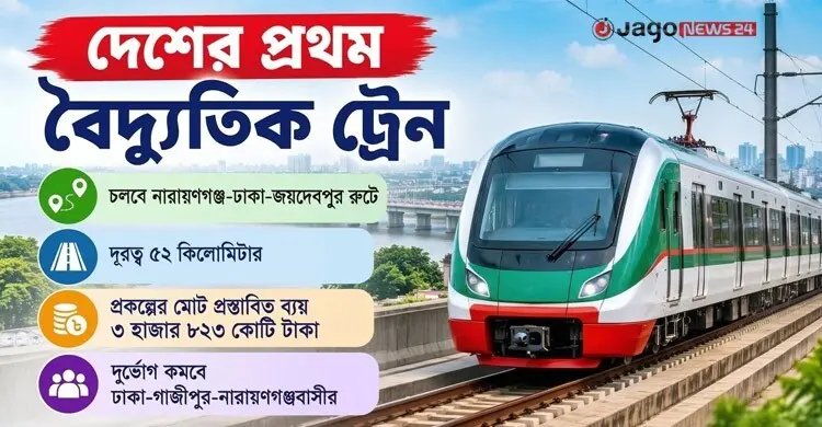 নারায়ণগঞ্জ-ঢাকা-জয়দেবপুর রুটে চলবে দেশের প্রথম বৈদ্যুতিক ট্রেন
